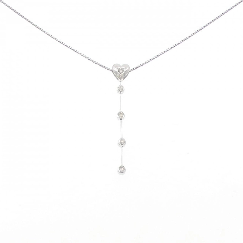 K18WG Dây chuyền kim cương hình trái tim - Hàng hiệu Chính hãng 856991