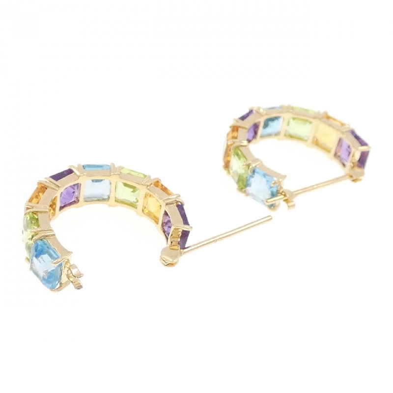 K18YG Đá màu Bông tai - Hàng hiệu Chính hãng 876004