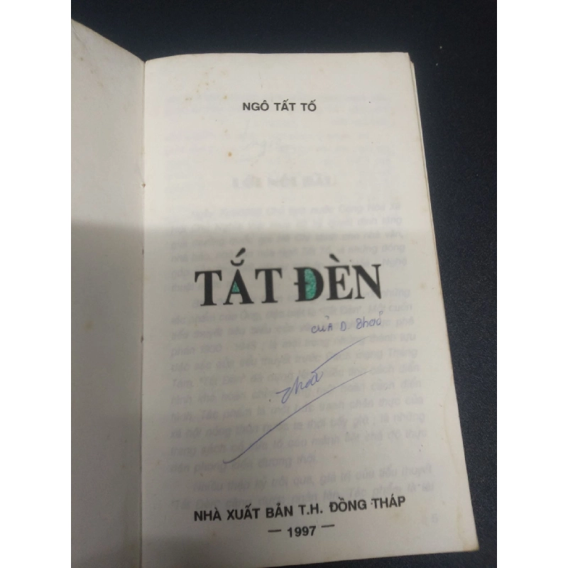 Tắt Đèn Ngô Tất Tố 1997 mới 70% ố nhẹ bìa bụi có vết mực dạ quang HCM0106 văn học 914705