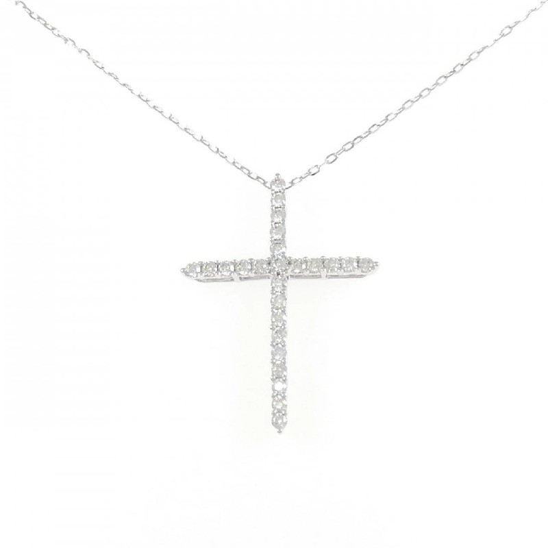 K18WG/PT850 Dây chuyền kim cương chéo 0.70CT - Hàng hiệu Authentic 862116