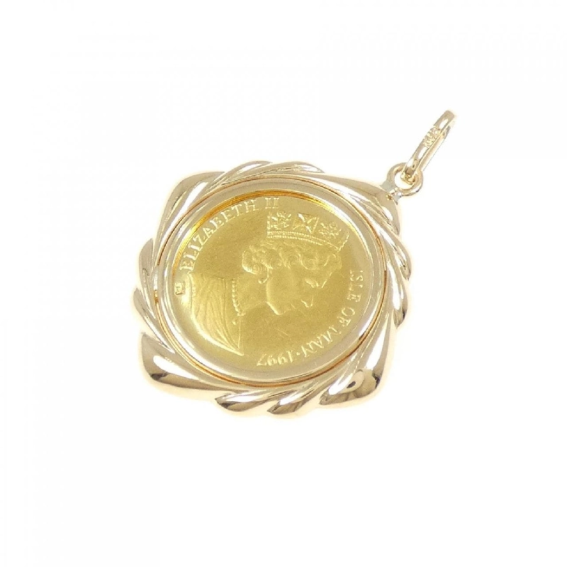 K18YG(枠) Đồng xu mặt dây chuyền - Hàng hiệu Authentic 863915