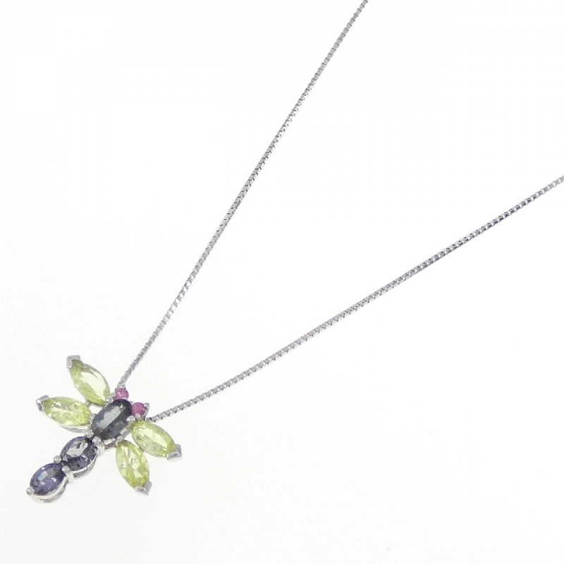 K18WG Dragonfly Mặt dây chuyền đá màu - Hàng hiệu Authentic 862992