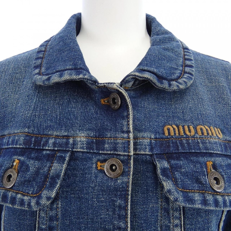 MIU MIU GWB224 SOOO 15UJ Áo khoác denim 628159
