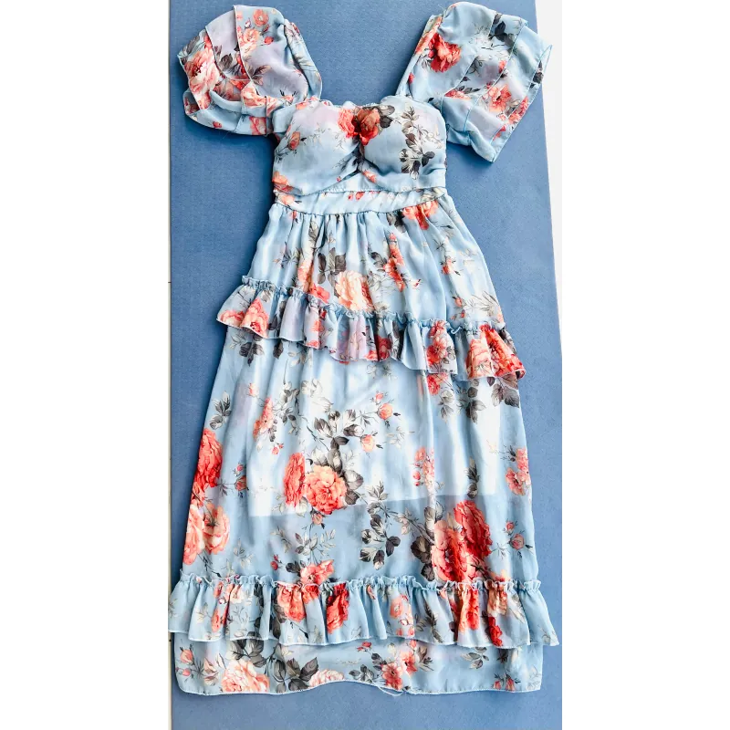 Đầm maxi nữ họa tiết hoa phong cách casual đi chơi, dự tiệc 972631