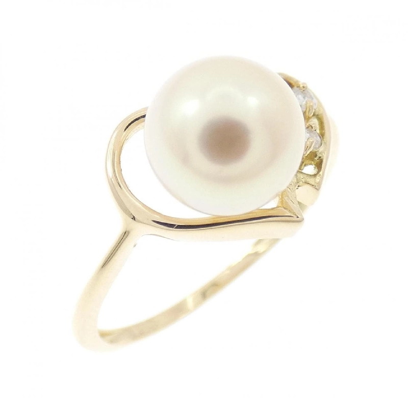 Nhẫn ngọc trai Akoya hình trái tim K18YG 7.2mm - Hàng hiệu Chính hãng 848288