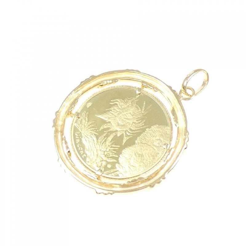 K18YG(枠) Mặt dây chuyền đồng xu - Hàng hiệu Authentic 871820