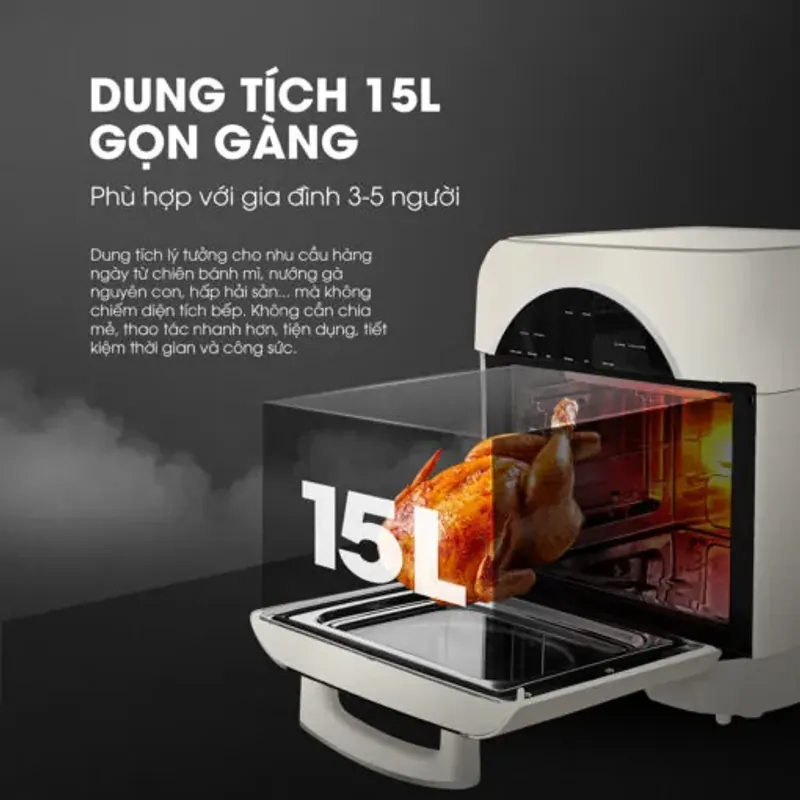 Nồi chiên hơi nước Kalite Vapor 4in1, 8 chế độ nấu tự động 933278