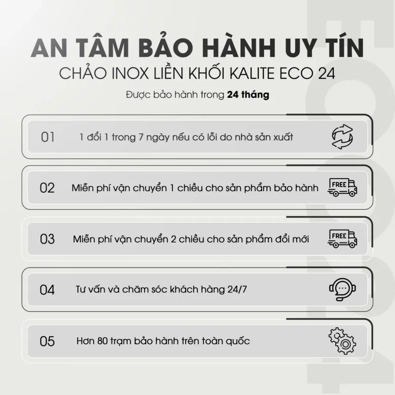 Chảo rán inox liền khối cao cấp KALITE ECO24, inox 304 an toàn 795665