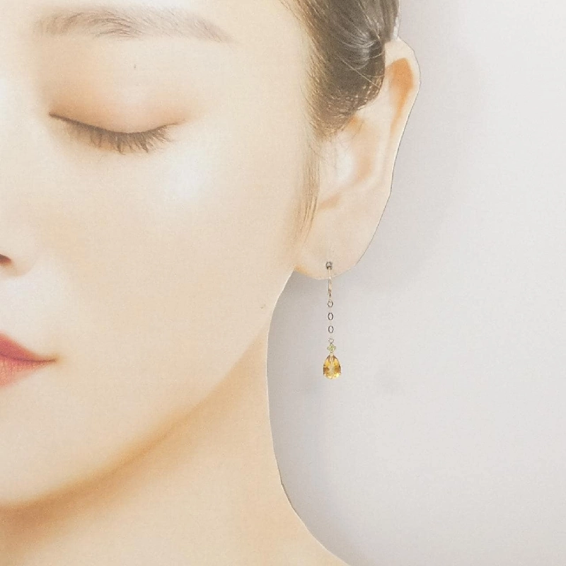 K10YG Citrine Bông tai - Hàng hiệu Chính hãng 866298