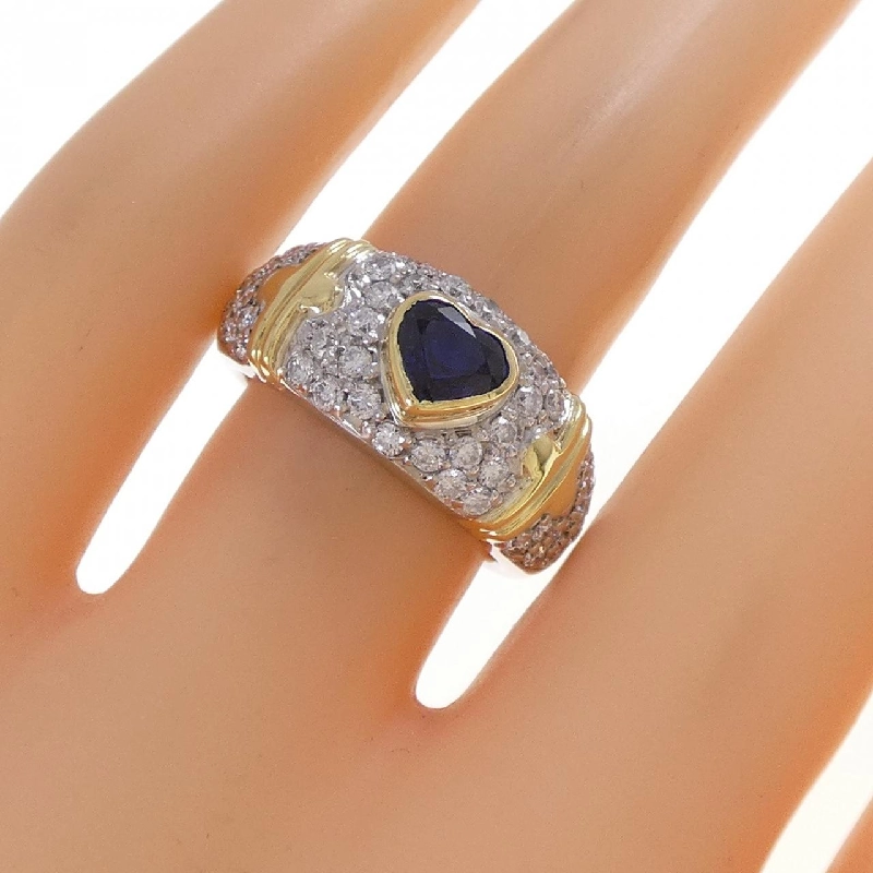 Nhẫn Sapphire hình trái tim PT900/K18YG 0.87CT - Hàng hiệu Chính hãng 852341