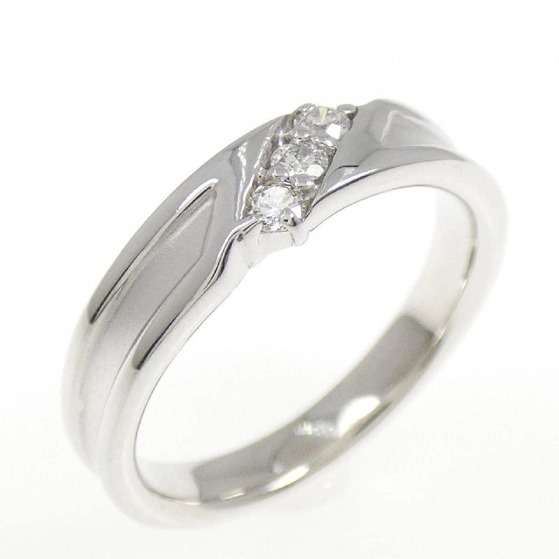 Nhẫn kim cương ba viên K14WG 0.10CT 666303