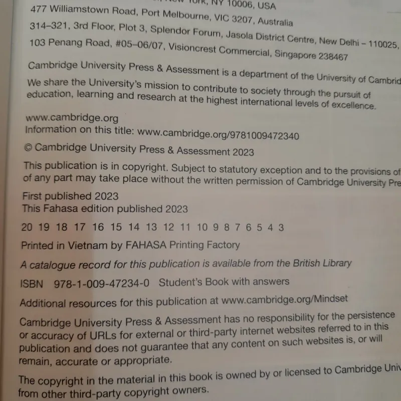 MINDSET FOR IELTS. level 3. Student' book. Fahasa edition pub.2023 792414