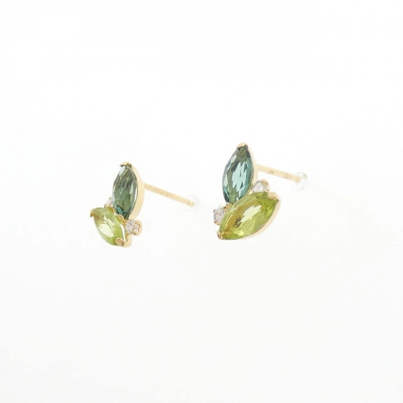 K18YG Đá màu Bông tai - Hàng hiệu Chính hãng 868232