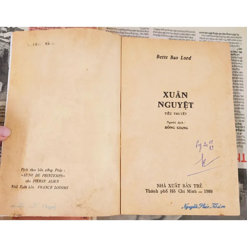 Tiểu thuyết XUÂN NGUYỆT (580 trang) - nhà văn Bette Bao Lord 993060