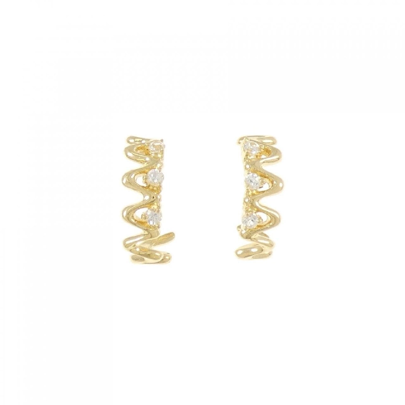 K18YG Bông tai Sapphire Trắng 0.28CT - Hàng hiệu Chính hãng 870097