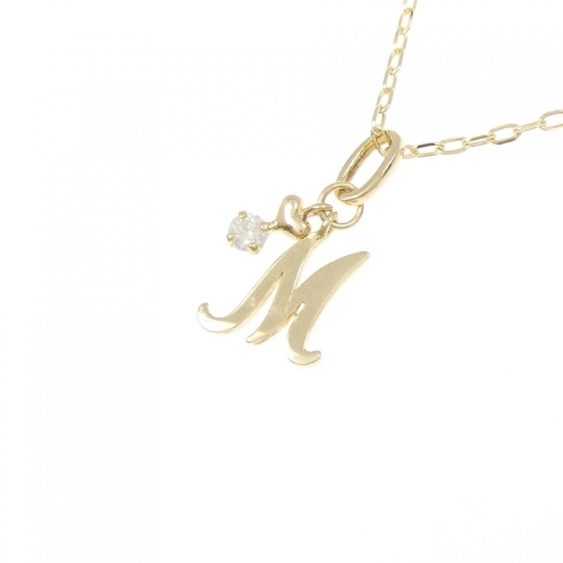 K18YG Chữ cái M Dây chuyền kim cương - Hàng hiệu Chính hãng 858653