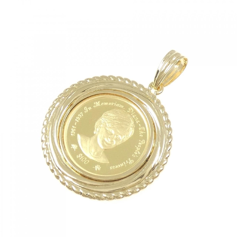 K18(枠） Đồng xu Mặt dây chuyền - Hàng hiệu Chính hãng 870527