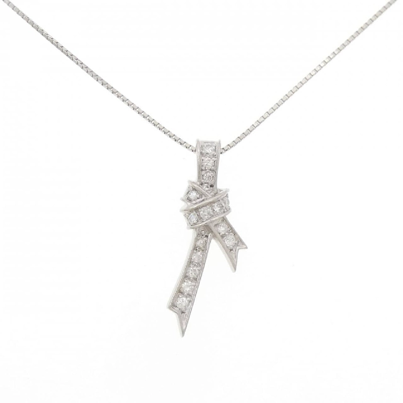 Dây chuyền kim cương PT900/PT850 hình ruy băng 0.23CT - Hàng hiệu chính hãng 858615