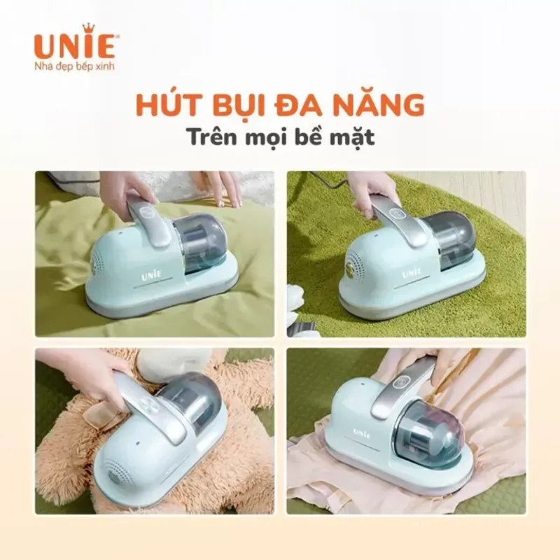 🛏️ Máy Hút Bụi Chăn Đệm UNIE UMV62 – Lực Hút 12.500Pa, Đèn UV Diệt 99,9% 722751