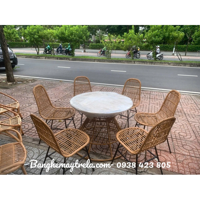Ghế chân sắt mây nhựa giá rẻ 477787
