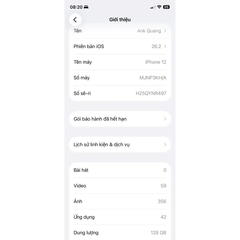 Điện thoại iPhone 12 128GB màu tím chính hãng 973689