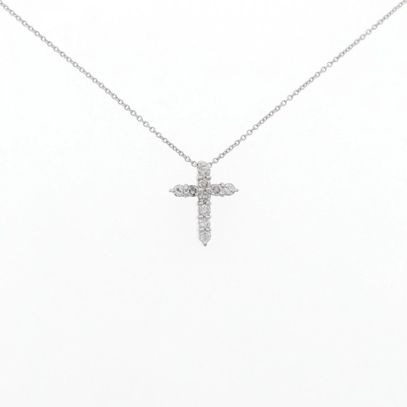 PT/K18WG Dây chuyền kim cương chéo 0.30CT - Hàng hiệu Authentic 860453