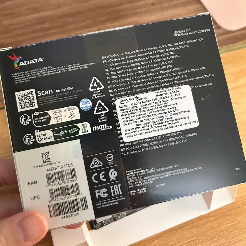 Ố Cứng SSD Adata Legend 710 1TB Gen 3x4 | Bảo hành Hãng 1005039