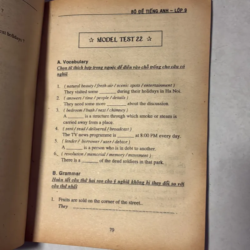 Bộ đề Tiếng Anh luyện thi THCS 995746