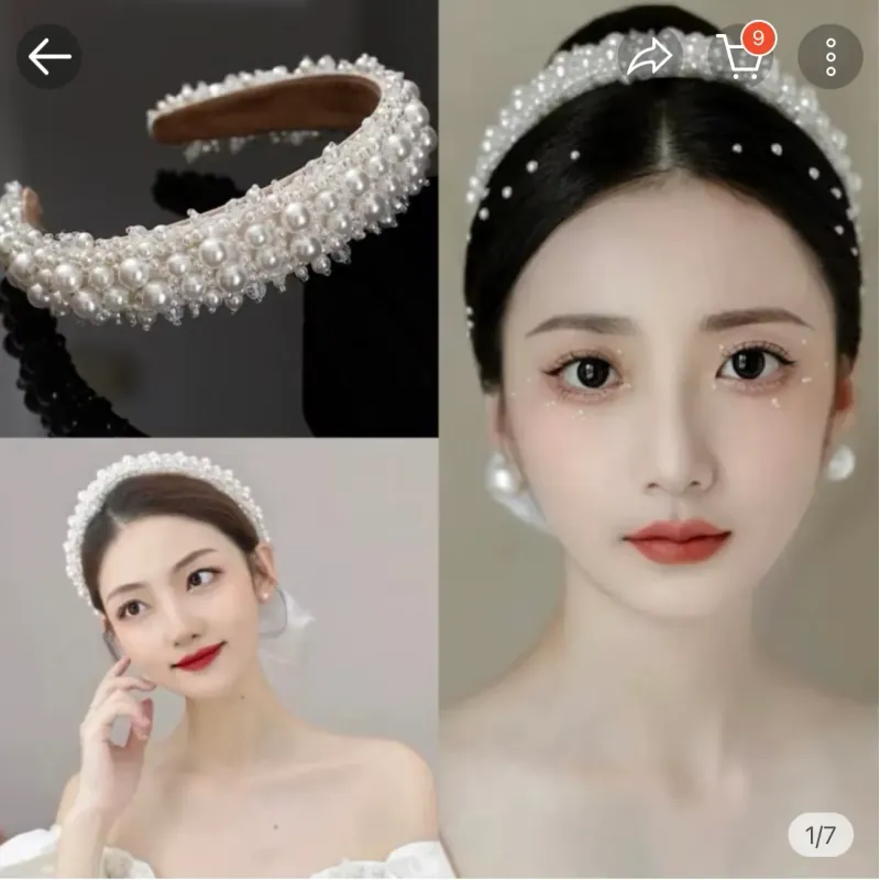 Băng đô ngọc trai làm phụ kiện tóc, chụp hình hoặc cài thường nhật đều được 795747