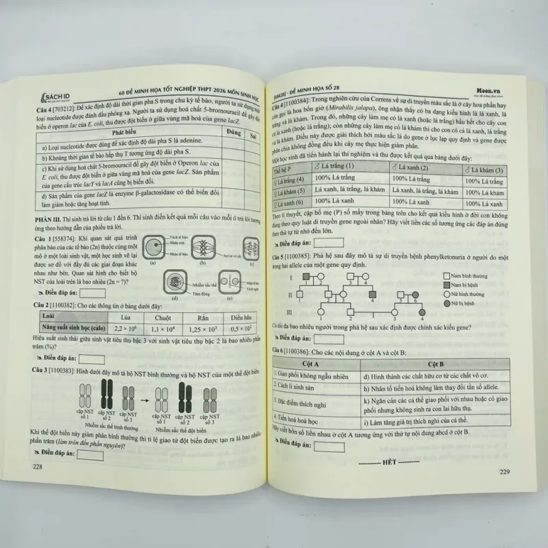 [2025-2026] 60 đề minh họa Tốt nghiệp THPT 2026 môn Sinh học 925918