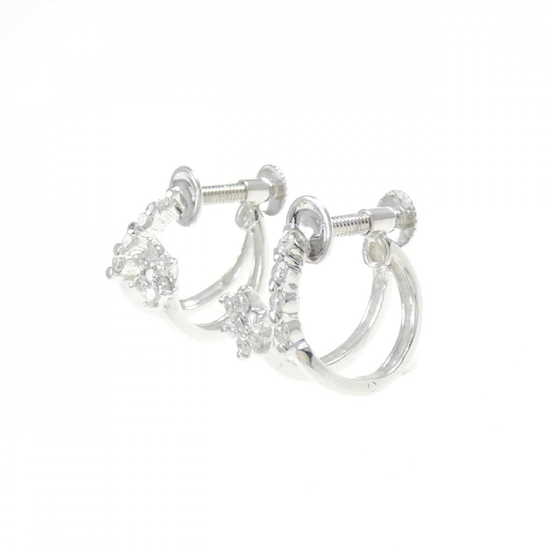 K18WG/K14WG Bông tai hoa kim cương - Hàng hiệu Authentic 873024