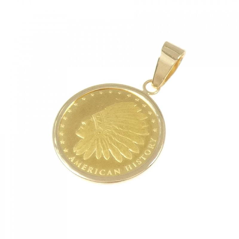 K18YG(枠) Đồng xu Mặt dây chuyền - Hàng hiệu Chính hãng 861637