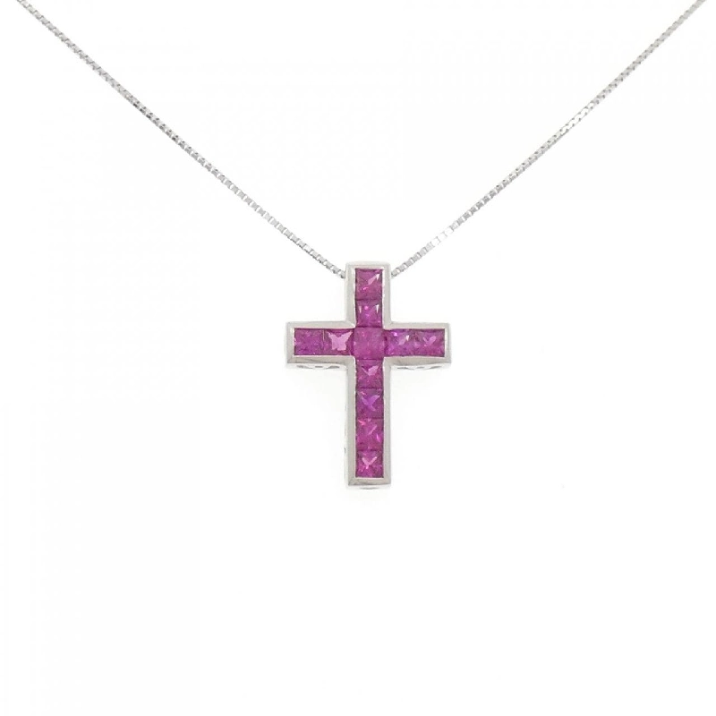 Dây chuyền ruby 1.38CT PT900/PT850 - Hàng hiệu Authentic 858110