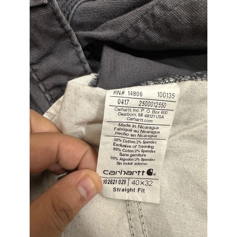 Siêu phẩm quần Carhartt form straight fit xám size 40x32 458320