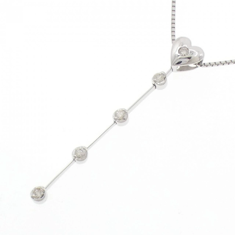 K18WG Dây chuyền kim cương hình trái tim - Hàng hiệu Chính hãng 856991