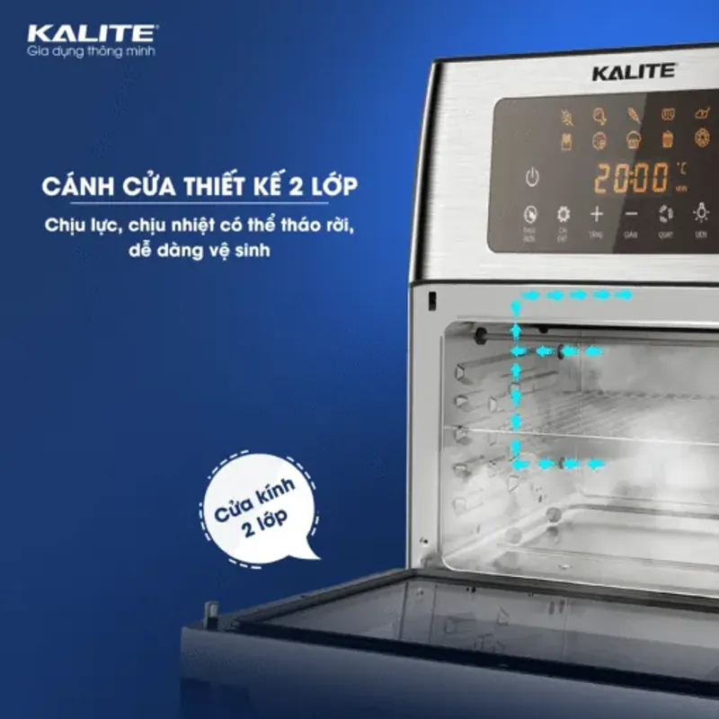Nồi Chiên Không Dầu KALITE KL-1500 – 15L 🍗 Chiên Nướng Cả Con Gà Siêu Dễ 714201
