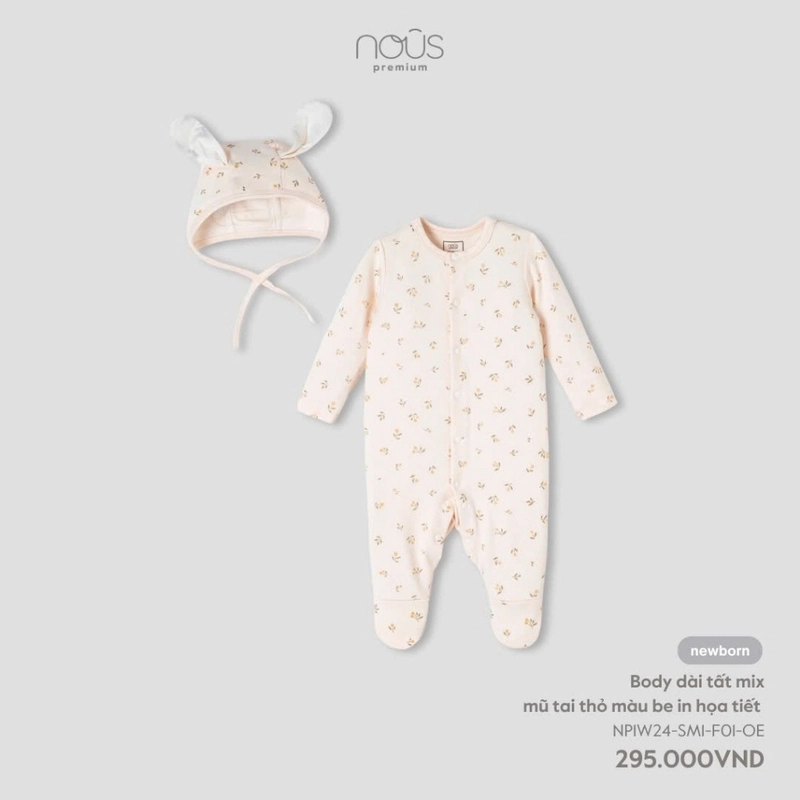 Body nous newborn kèm mũ 443106