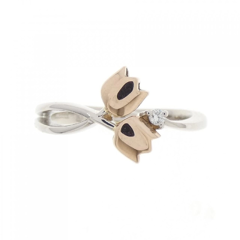 Nhẫn kim cương hoa PT900/K18PG 0.01CT - Hàng hiệu Authentic 671912