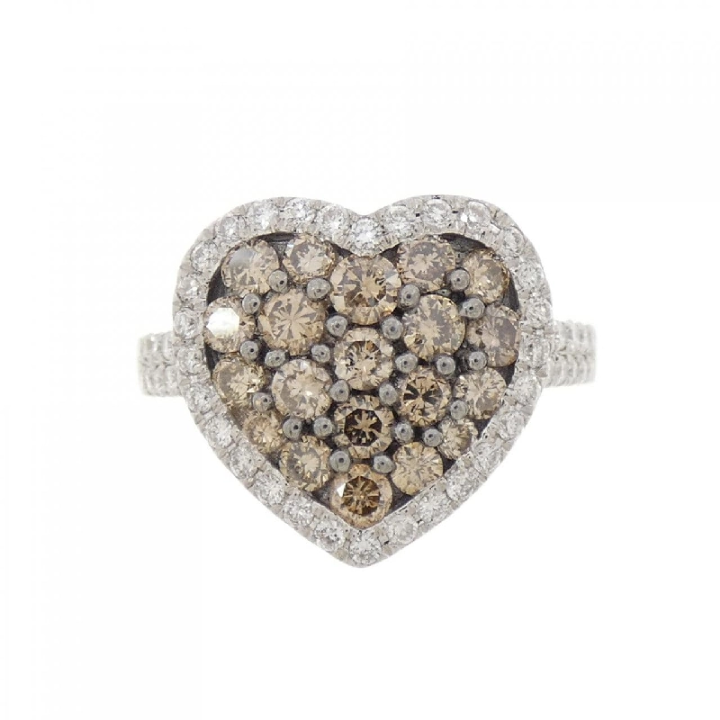 Nhẫn kim cương pavé hình trái tim K18WG/K18BG 1.28CT 668281