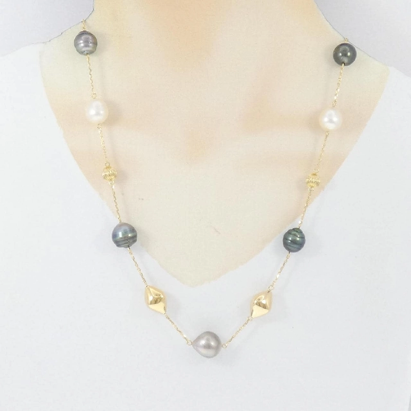 K18YG Ngọc trai đen dây chuyền - Hàng hiệu Authentic 847397