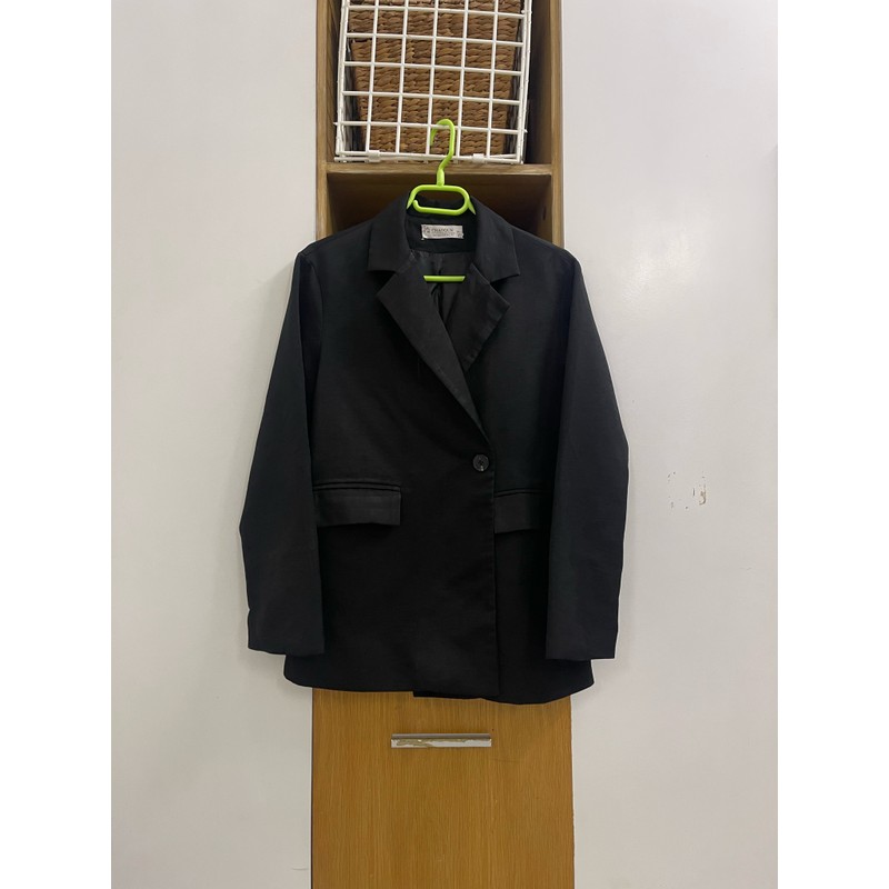 Áo blazer đen 2 lớp chất vừa phải đen thui size M 154261