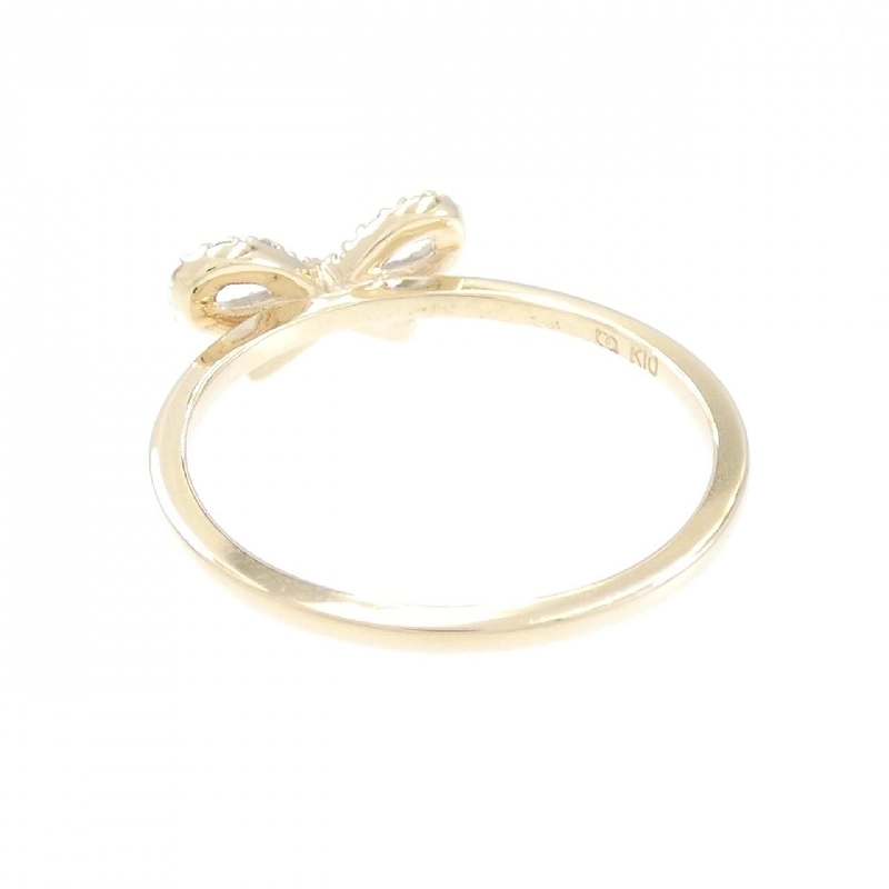 Nhẫn kim cương K10YG có ruy băng 0.08CT 670313