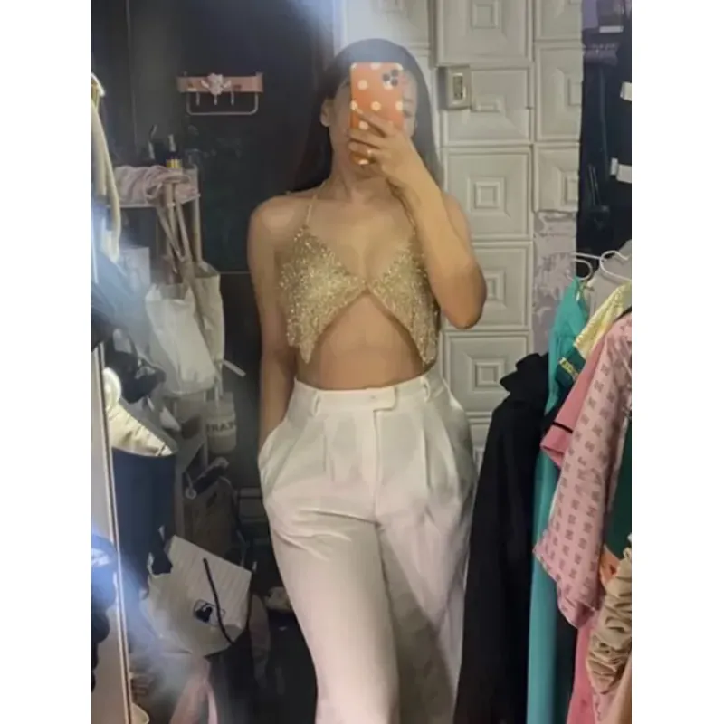 Áo bling ling 2 mảnh màu vàng 760059