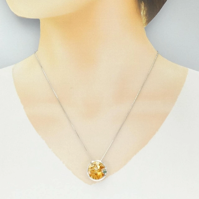 K18WG Mặt dây chuyền đá màu - Hàng hiệu Authentic 862281