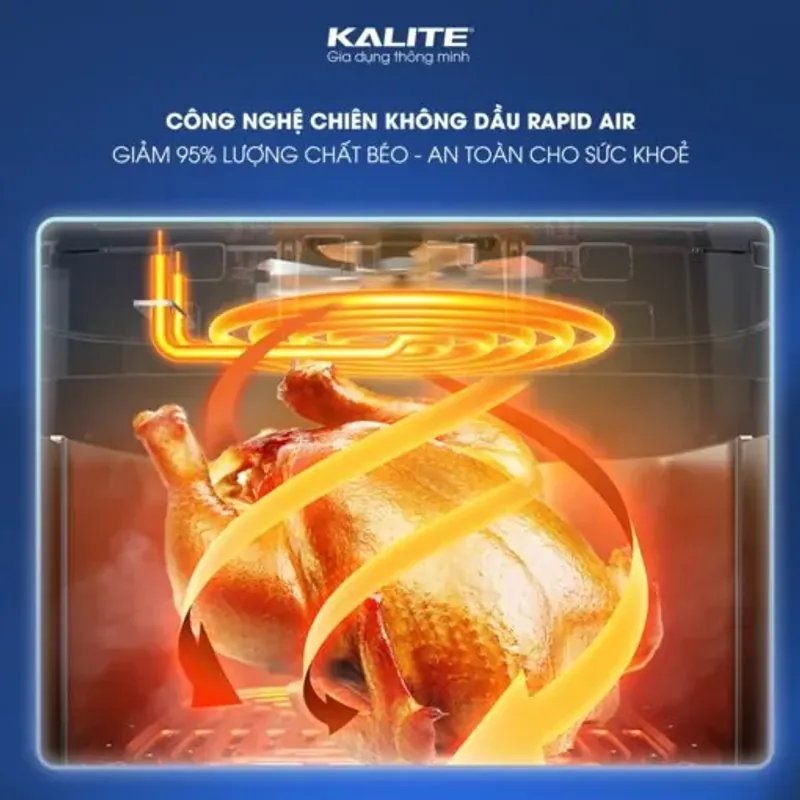 Nồi chiên không dầu Kalite KL-1200 dung tích 12L chính hãng, giảm 95% chất béo, mới 100% 573185