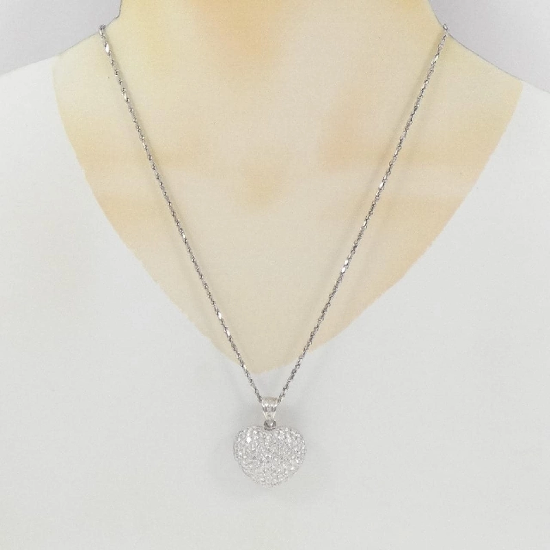 Dây chuyền kim cương pavé hình trái tim 750WG 5.00CT - Hàng hiệu Chính hãng 846903