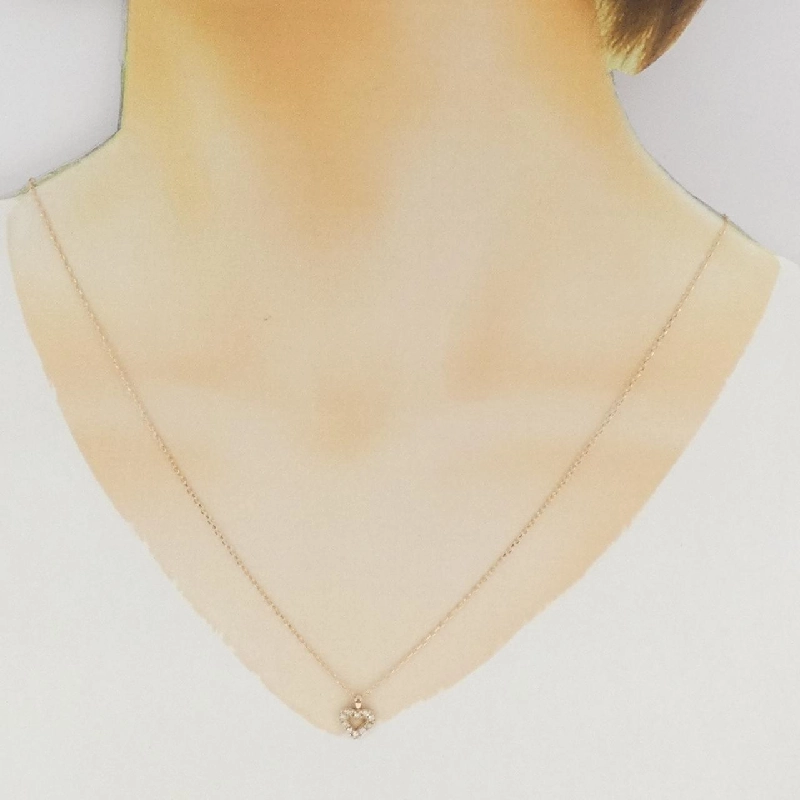 K18PG Dây chuyền trái tim kim cương 0.10CT - Hàng hiệu Chính hãng 860258