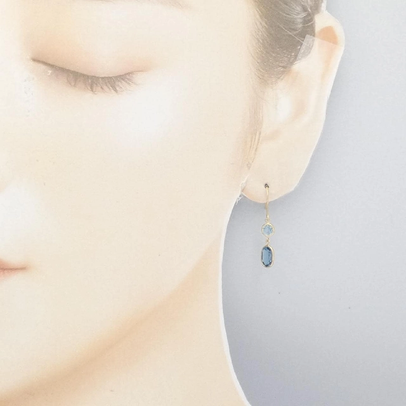 K18YG Blue Topaz Bông tai - Hàng hiệu Chính hãng 870841