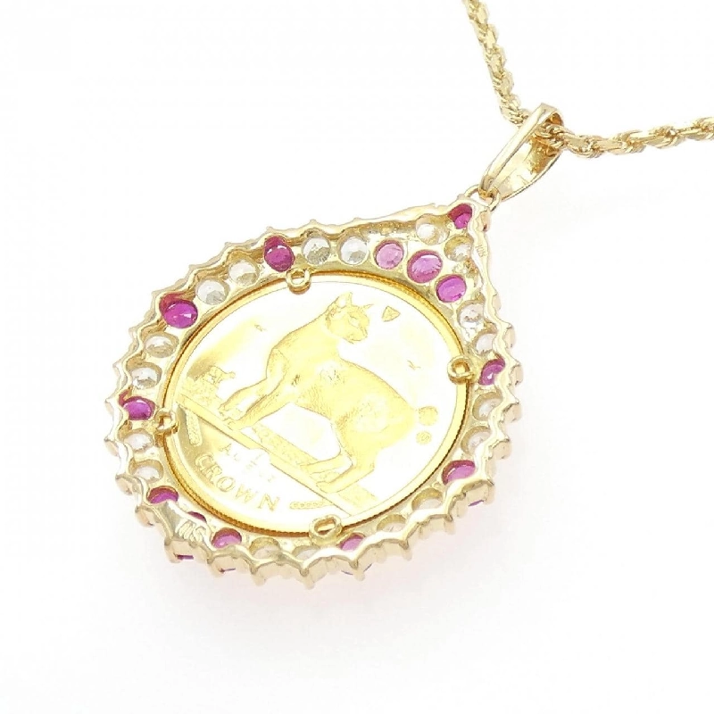 K18YG(枠) Ruby Coin Necklace - Hàng hiệu Authentic 856185