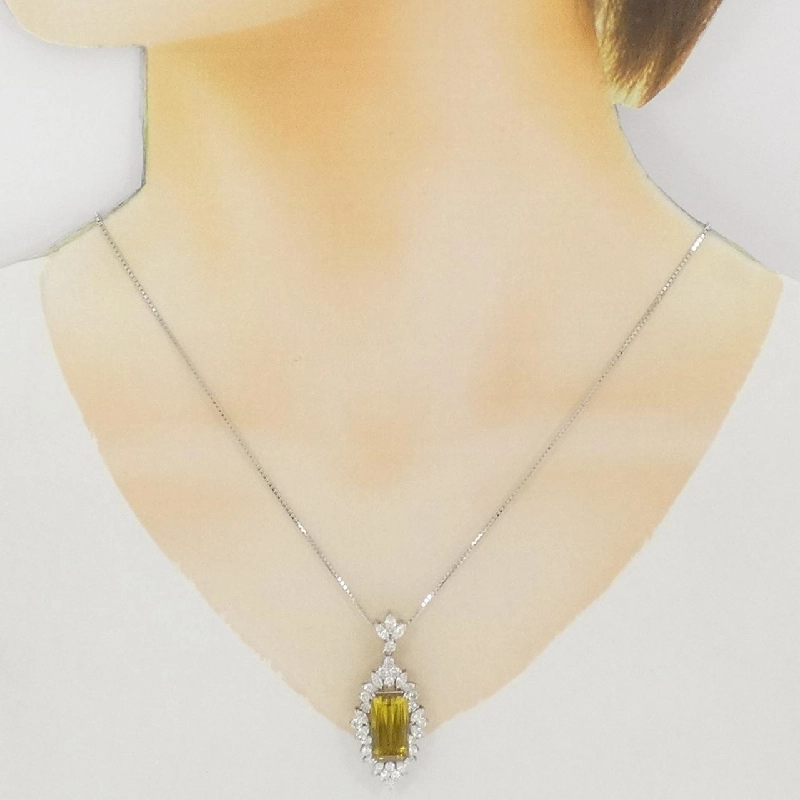 K18WG Sphene Necklace 7.44CT - Hàng hiệu Authentic 859232